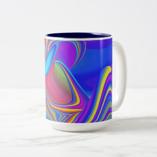 Zomergevoel, Abstracte 3D Rainbowart Tweekleurige Koffiemok