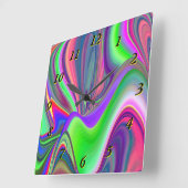 Zomergevoel, Abstracte 3D Rainbowart Vierkante Klok (Hoek)