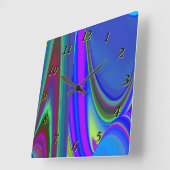 Zomergevoel, Abstracte 3D Rainbowart Vierkante Klok (Hoek)