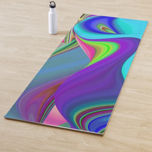 Zomergevoel, Abstracte 3D Rainbowart Yogamat (In situ)