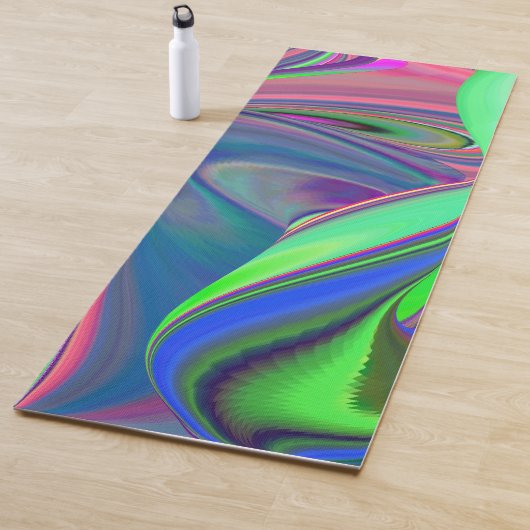 Zomergevoel, Abstracte 3D Rainbowart Yogamat (In situ)