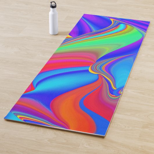 Zomergevoel, Abstracte 3D Rainbowart Yogamat (In situ)