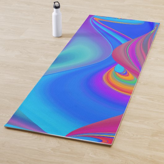 Zomergevoel, Abstracte 3D Rainbowart Yogamat (In situ)