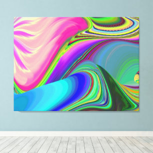Zomergevoel , Abstracte 3D Regenboogkunst Canvas Afdruk