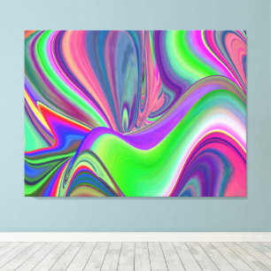 Zomergevoel , Abstracte 3D Regenboogkunst Canvas Afdruk