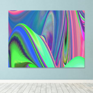 Zomergevoel , Abstracte 3D Regenboogkunst Canvas Afdruk