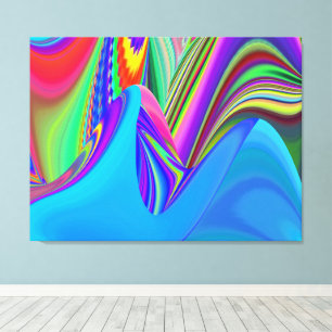 Zomergevoel , Abstracte 3D Regenboogkunst Canvas Afdruk