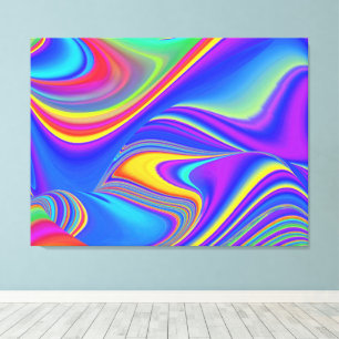 Zomergevoel , Abstracte 3D Regenboogkunst Canvas Afdruk