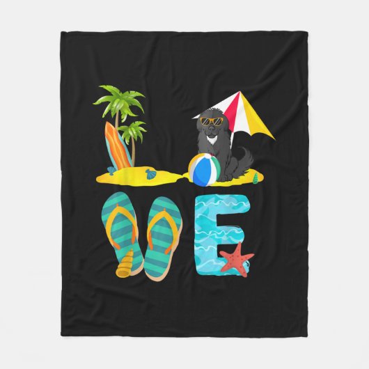 Zomergieterij | Liefde newfoundland Fleece Deken (Voorkant)