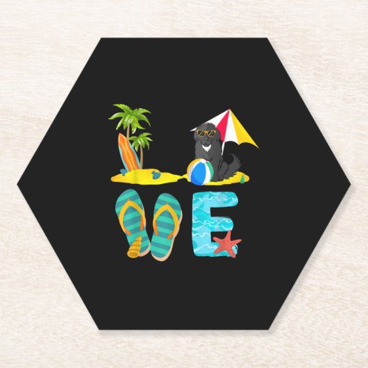 Zomergieterij | Liefde newfoundland Kartonnen Onderzetters (Voorkant)