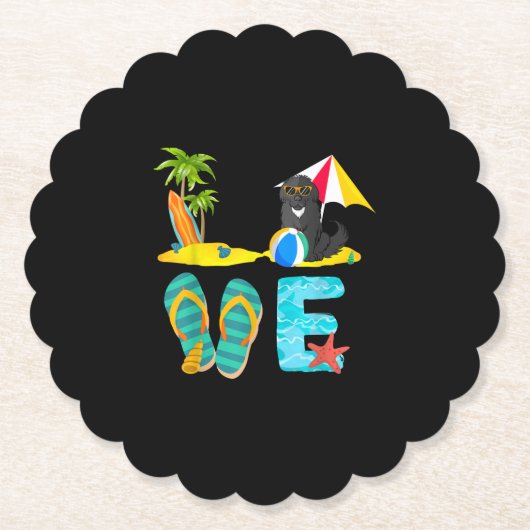 Zomergieterij | Liefde newfoundland Kartonnen Onderzetters (Voorkant)