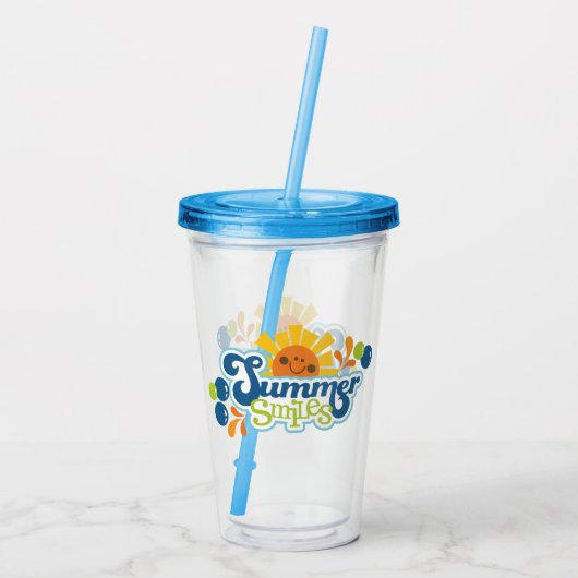 Zomerglimlach Acryl Drinkbeker (Achterkant)