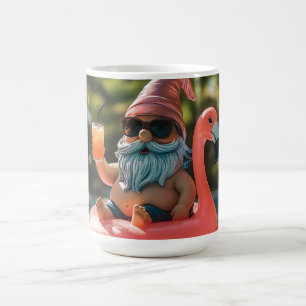 Zomergnoom in zonnebril op Flamingo Float Koffiemok