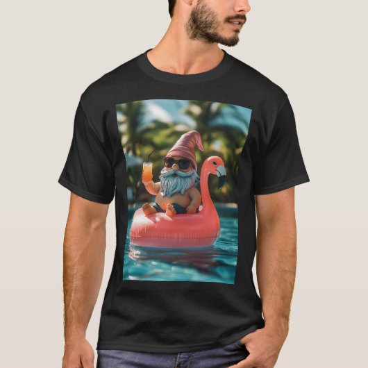 Zomergnoom in zonnebril op Flamingo Float T-shirt (Voorkant)