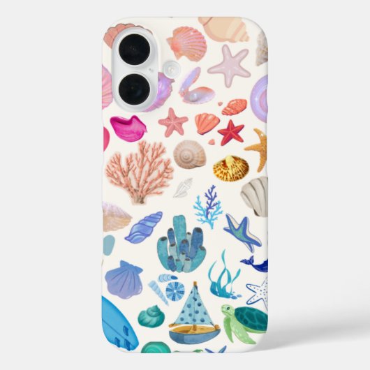 Zomergradiënt Hoesje voor Telefoon met Schelpen (Achterkant)