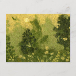 zomergras, wolverf, landschapsgroene schoppen briefkaart