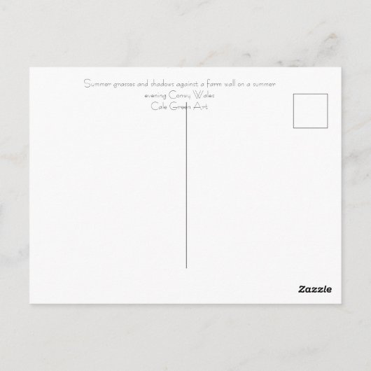 zomergrassen en schaduwen briefkaart (Achterkant)