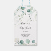 Zomergroen Eucalyptus gebladerte Baby shower Cadeaulabel (Voorkant)