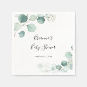 Zomergroen Eucalyptus gebladerte Baby shower Servet (Voorkant)