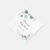 Zomergroen Eucalyptus gebladerte Baby shower Servet (Hoek)