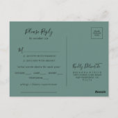 Zomergroen Eucalyptus Menu Keuze RSVP Briefkaart (Achterkant)