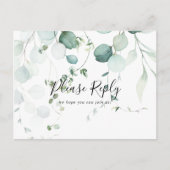 Zomergroen Eucalyptus Menu Keuze RSVP Briefkaart (Voorkant)