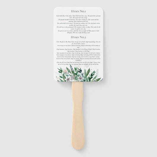 Zomergroen rustiek lijst, Hand Fan Handwaaier (Achterkant)