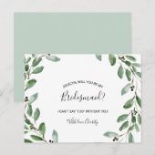 Zomergroen Tropische Eucalyptus Bruidsmeisje Uitnodiging Briefkaart (Voorkant / Achterkant)