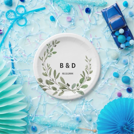 Zomergroen Tropische Eucalyptus bruiloft Papieren Bordje (Feest)