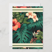 Zomergroene tropische bloem Bewaar de datum Kaart (Achterkant)