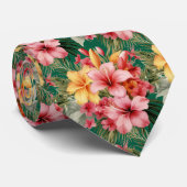 Zomerhalsband | Tropische Hibiscus Stropdas (Opgerold)