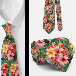 Zomerhalsband | Tropische Hibiscus Stropdas