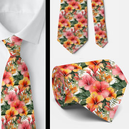 Zomerhalsband | Tropische Hibiscus Stropdas