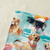Zomerhonden gepersonaliseerd kleurrijk patroon strandlaken (In situ)