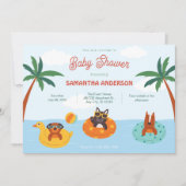 Zomerhonden op het strand Baby shower Kaart (Voorkant)
