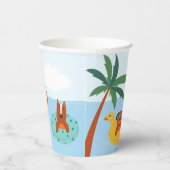 Zomerhonden op het strand papieren bekers (Rechts)