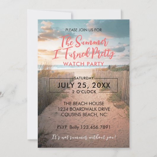  zomerhorlogefeest kaart (Voorkant)