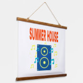ZOMERHUIS LUIDSPREKER & NOTITIES RODE LETTERS  HANGEND WANDKLEED (Gebogen)