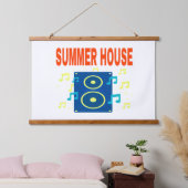 ZOMERHUIS LUIDSPREKER & NOTITIES RODE LETTERS  HANGEND WANDKLEED (Slaapkamer)