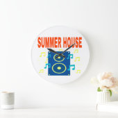 ZOMERHUIS LUIDSPREKER & NOTITIES RODE LETTERTYPE  GROTE KLOK (Huis)