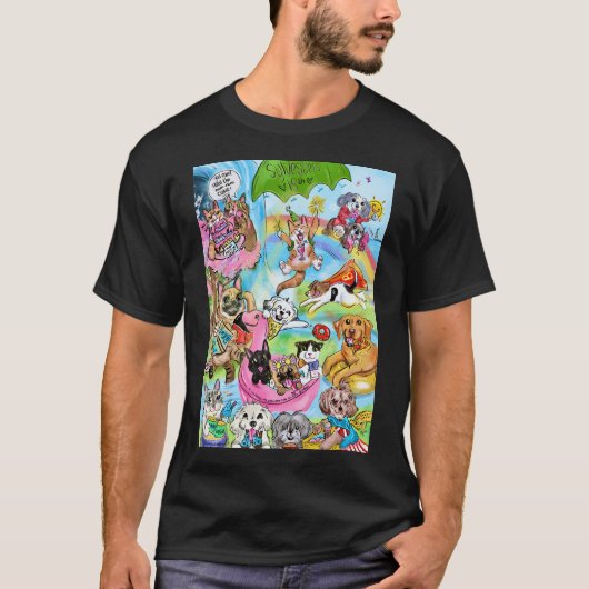 Zomerhuisdieren T-shirt (Voorkant)