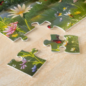 Zomerhuisje met bloemenweide legpuzzel (Zijkant)