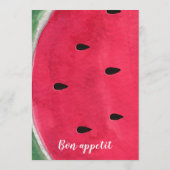 Zomerhuwelijksmenu met watermeloen menu (Achterkant)