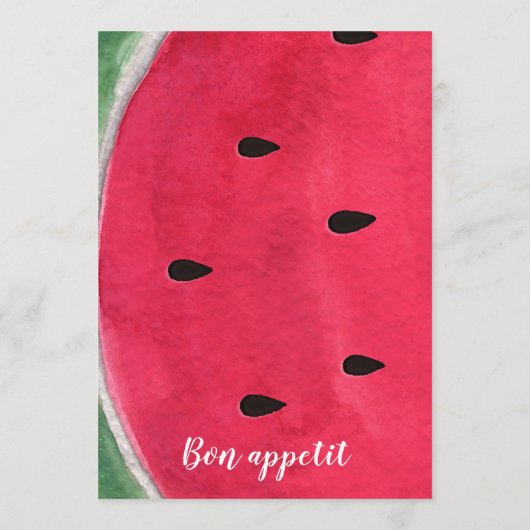 Zomerhuwelijksmenu met watermeloen menu (Achterkant)