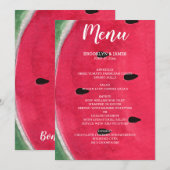 Zomerhuwelijksmenu met watermeloen menu (Voorkant / Achterkant)
