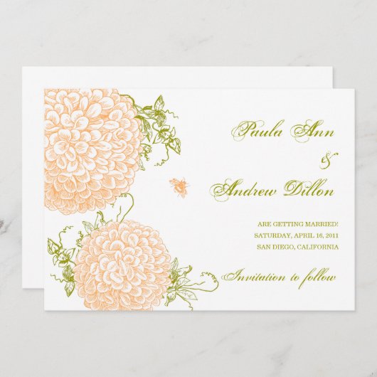 Zomerhuwelijksuitnodiging Kaart (Voorkant / Achterkant)