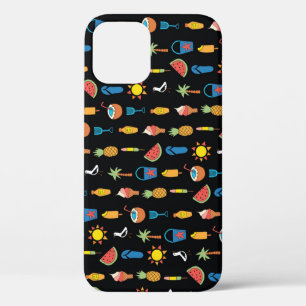 Zomericonen Zwart Naadloze Achtergrond Case-Mate iPhone Case