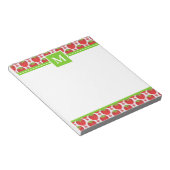 Zomerige Aardbeien Monogram Notitieblok (Schuin)