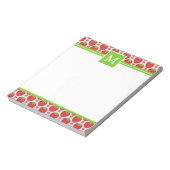 Zomerige Aardbeien Monogram Notitieblok (Linkerzijde)