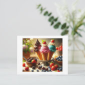 Zomerijs en fruit, briefkaart (Staand voorkant)